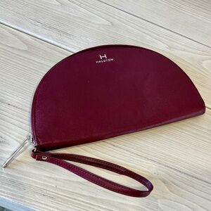 H by Halston Burgundy Half Moon Wristlet